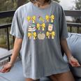 Back To School Yellow Bows Book Coffee Leopard Apple Teacher Women's Comfort Colors T-Shirt Gray Back To School Yellow Bows Book Coffee Leopard Apple Teacher Women's Comfort Colors T-Shirt Gray