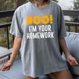 Boo I'm Your Homework Halloween Teacher Costume Women's Comfort Colors T-Shirt Gray Boo I'm Your Homework Halloween Teacher Costume Women's Comfort Colors T-Shirt Gray