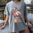Book Lover Cute Flamingo Reading Teacher Librarian Women Women's Comfort Colors T-Shirt Gray