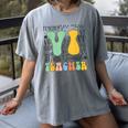 Braille Teacher Of The Visually Impaired Groovy VI Teacher Women's Comfort Colors T-Shirt Gray Braille Teacher Of The Visually Impaired Groovy VI Teacher Women's Comfort Colors T-Shirt Gray