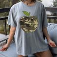 Camo Apple Camouflage Clothing School Student Camo Teacher Men Women Kids Women's Comfort Colors T-Shirt Gray