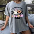 You Can't Scare Me I Teach Art Retro Teacher Ghost Halloween Women's Comfort Colors T-Shirt Gray
