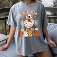 You Cant Scare Me I Teach Pre-K Teacher Halloween Women's Comfort Colors T-Shirt Gray