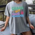 Chaos But Make It Academic Teacher Back To School Women's Comfort Colors T-Shirt Gray Chaos But Make It Academic Teacher Back To School Women's Comfort Colors T-Shirt Gray