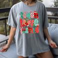 Christmas Coquette Bow Teacher Teach Love Inspire Women's Comfort Colors T-Shirt Gray Christmas Coquette Bow Teacher Teach Love Inspire Women's Comfort Colors T-Shirt Gray