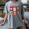 Christmas Teacher Stamps Women's Comfort Colors T-Shirt Gray