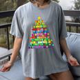 Christmas Tree Made Of Crayons School Teacher Life Student Women's Comfort Colors T-Shirt Gray