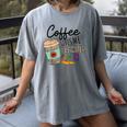 Coffee Gives Me Teacher Power Teacher Elementary Women Women's Comfort Colors T-Shirt Gray
