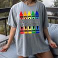 Colorful Crayon Kindergarten Team Tee For Teachers Students Men Women Kids Women's Comfort Colors T-Shirt Gray