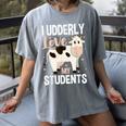 Cow Teacher Lover Women's Comfort Colors T-Shirt Gray