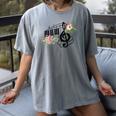 Cut Music Teacher Shirt With a Piano Keys Notes And Flowers Women's Comfort Colors T-Shirt Gray
