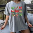 Cute Coquette Pencil Bow Christmas School Teacher Student Women's Comfort Colors T-Shirt Gray