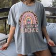 Cute Daycare Teacher Rainbow Leopard Print Childcare Worker Women's Comfort Colors T-Shirt Gray Cute Daycare Teacher Rainbow Leopard Print Childcare Worker Women's Comfort Colors T-Shirt Gray