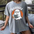 Cute Ghost Book Reading Books Lover Retro Halloween Teacher Women's Comfort Colors T-Shirt Gray
