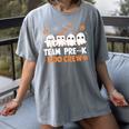 Cute Ghosts Pre-K Boo Crew Teachers Halloween Party Team For Men Women Kids Women's Comfort Colors T-Shirt Gray