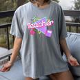 Cute Teacher Shirt 80's 90's Style Retro Old School Teacher For Men Women Women's Comfort Colors T-Shirt Gray