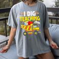 I Dig Teaching Dump Truck Construction Back School Teacher Women's Comfort Colors T-Shirt Gray I Dig Teaching Dump Truck Construction Back School Teacher Women's Comfort Colors T-Shirt Gray
