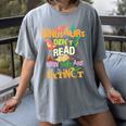 Dinosaurs Didn't Read Now They Are Extinct Reading Teacher Women's Comfort Colors T-Shirt Gray