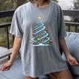 DNA Helix Christmas Tree Scientist Biology Science Teacher Women's Comfort Colors T-Shirt Gray