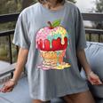Dripping Apple Ice Cream Cone Cute Teacher Appreciation Women's Comfort Colors T-Shirt Gray