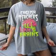 English Teachers Love Brains Zombie Teacher School Halloween Women's Comfort Colors T-Shirt Gray English Teachers Love Brains Zombie Teacher School Halloween Women's Comfort Colors T-Shirt Gray