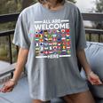 ESL Teacher All Are Welcome Here For Worlds Virtual Teachers Women's Comfort Colors T-Shirt Gray ESL Teacher All Are Welcome Here For Worlds Virtual Teachers Women's Comfort Colors T-Shirt Gray