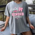 First Day Of School Teacher Girl Coquette Hello Kindergarten Women's Comfort Colors T-Shirt Gray First Day Of School Teacher Girl Coquette Hello Kindergarten Women's Comfort Colors T-Shirt Gray