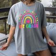 First Grade Rainbow Girls Boys Teacher Team 1st Grade Squad Women's Comfort Colors T-Shirt Gray