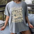 Fluent In Math And Sarcasm Teacher Women's Comfort Colors T-Shirt Gray Fluent In Math And Sarcasm Teacher Women's Comfort Colors T-Shirt Gray