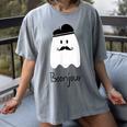 French Teacher Halloween Bonjour Ghost Women's Comfort Colors T-Shirt Gray French Teacher Halloween Bonjour Ghost Women's Comfort Colors T-Shirt Gray