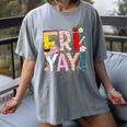 Fri-Yay Happy Friday Lovers Teacher Weekend Women Women's Comfort Colors T-Shirt Gray Fri-Yay Happy Friday Lovers Teacher Weekend Women Women's Comfort Colors T-Shirt Gray