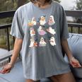Ghost Book Reading Halloween Books Lover Teacher Kids Women's Comfort Colors T-Shirt Gray