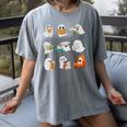 Ghost Reading Teacher Halloween Librarian Book Lover School Women's Comfort Colors T-Shirt Gray Ghost Reading Teacher Halloween Librarian Book Lover School Women's Comfort Colors T-Shirt Gray