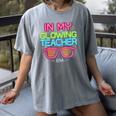 In My Glowing Teacher Era Groovy Colorful Bright Women's Comfort Colors T-Shirt Gray