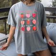 Groovy Kindergarten Is My Jam Strawberry Kinder Team Teacher Women's Comfort Colors T-Shirt Gray