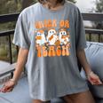 Groovy Teacher Halloween Trick Or Teach Ghost Men Women Kids Women's Comfort Colors T-Shirt Gray Groovy Teacher Halloween Trick Or Teach Ghost Men Women Kids Women's Comfort Colors T-Shirt Gray
