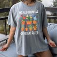 We All Grow At Different Rates Back To School Teacher Women's Comfort Colors T-Shirt Gray