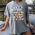 Halloween Alphabet ABCs Learning Kindergarten Teacher Men Women Kids Women's Comfort Colors T-Shirt Gray Halloween Alphabet ABCs Learning Kindergarten Teacher Men Women Kids Women's Comfort Colors T-Shirt Gray