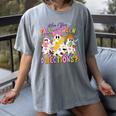 Halloween Floral Ghost Teacher Are You Falloween Directions Women's Comfort Colors T-Shirt Gray