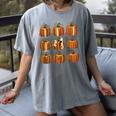Halloween Teacher Fall Book Pumpkin Retro Reading Women's Comfort Colors T-Shirt Gray