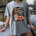Halloween Teacher Phonemes Graphemes Caffeine Coffee Lover Women's Comfort Colors T-Shirt Gray Halloween Teacher Phonemes Graphemes Caffeine Coffee Lover Women's Comfort Colors T-Shirt Gray