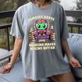Halloween Teacher Zombie Reading Is Good For Brains Women's Comfort Colors T-Shirt Gray