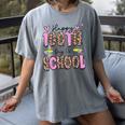 Happy 100th Day Of School Leopard Print Teacher Student Kids Women's Comfort Colors T-Shirt Gray