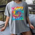 Happy 100th Day Of School Teacher Student 100 Days Tie Dye Men Women Kids Women's Comfort Colors T-Shirt Gray