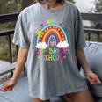 Happy 50th Days Of School Rainbow Teacher 50 Days Smarter Women's Comfort Colors T-Shirt Gray Happy 50th Days Of School Rainbow Teacher 50 Days Smarter Women's Comfort Colors T-Shirt Gray