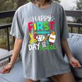 Happy First Day Of School Teacher Back To School Student Women's Comfort Colors T-Shirt Gray Happy First Day Of School Teacher Back To School Student Women's Comfort Colors T-Shirt Gray