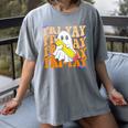 Happy Fri-Yay Friday Lovers Groovy Teacher Life Halloween Women's Comfort Colors T-Shirt Gray Happy Fri-Yay Friday Lovers Groovy Teacher Life Halloween Women's Comfort Colors T-Shirt Gray