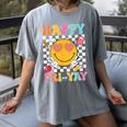 Happy Fri-Yay Groovy Teacher Friday Weekend Fri Yay Women's Comfort Colors T-Shirt Gray Happy Fri-Yay Groovy Teacher Friday Weekend Fri Yay Women's Comfort Colors T-Shirt Gray
