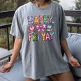 Happy Fri-Yay Teacher Fry Yay Friday Weekend Cute Fri-Yay Women's Comfort Colors T-Shirt Gray