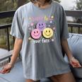 Happy To See Your Face Smile Face Teacher Back To School Women's Comfort Colors T-Shirt Gray Happy To See Your Face Smile Face Teacher Back To School Women's Comfort Colors T-Shirt Gray